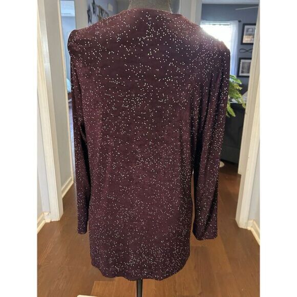 R&M Richards Women's Purple Sequin Evening Top Size 8P - Picture 4 of 5